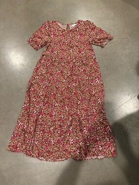 aerie Pink Floral Tiered Maxi Dress